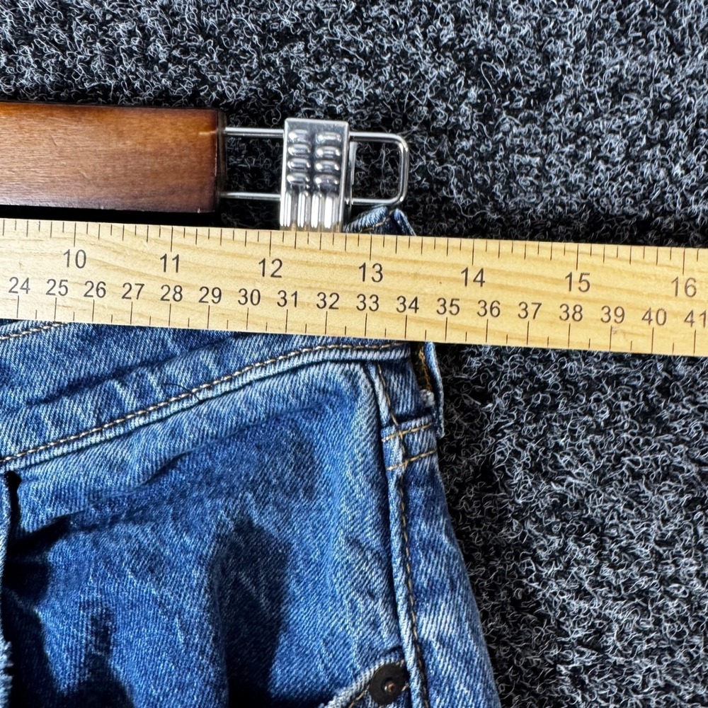 Levis 70s High Flare Jeans Womens 27 Blue Medium Wash Distressed Denim Retro - Picture 4 of 7